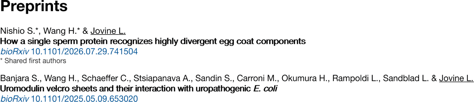 Preprints
